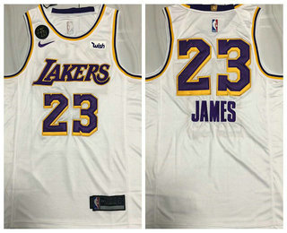 Los Angeles Lakers #23 LeBron James White With KB Patch NEW 2021 Wish AU Stitched Jersey - Zenithce