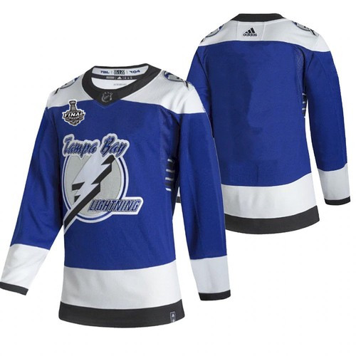 Tampa Bay Lightning #91 Steven Stamkos 2021 Blue Stanley Cup Champions Reverse Retro Stitched Jersey - Zenithce