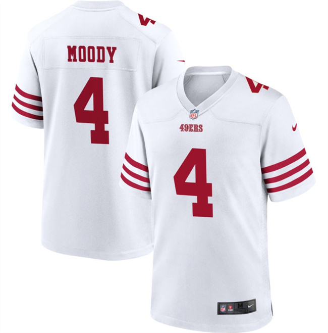 San Francisco 49ers #4 Jake Moody White Stitched Game Jersey - Zenithce