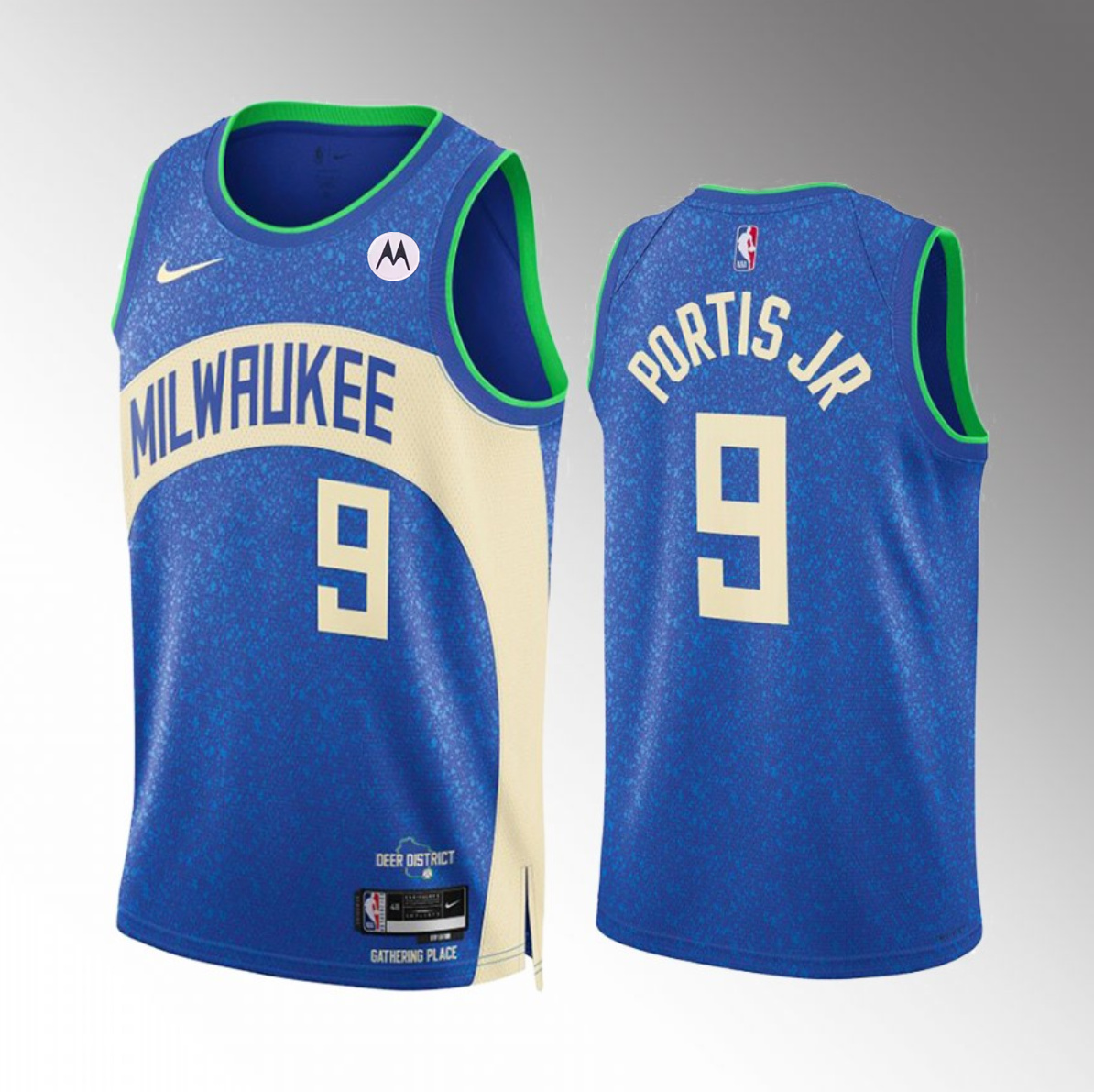 Milwaukee Bucks #9 Bobby Portis Blue 2023-24 City Edition Stitched Jersey - Zenithce