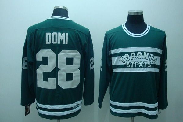 Maple Leafs #28 Tie Domi Stitched Greem CCM Throwback Jersey - Zenithce