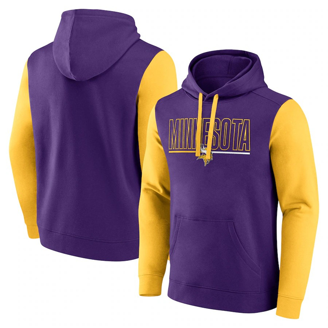 Minnesota Vikings Purple Gold Fleece Pullover Hoodie - Zenithce