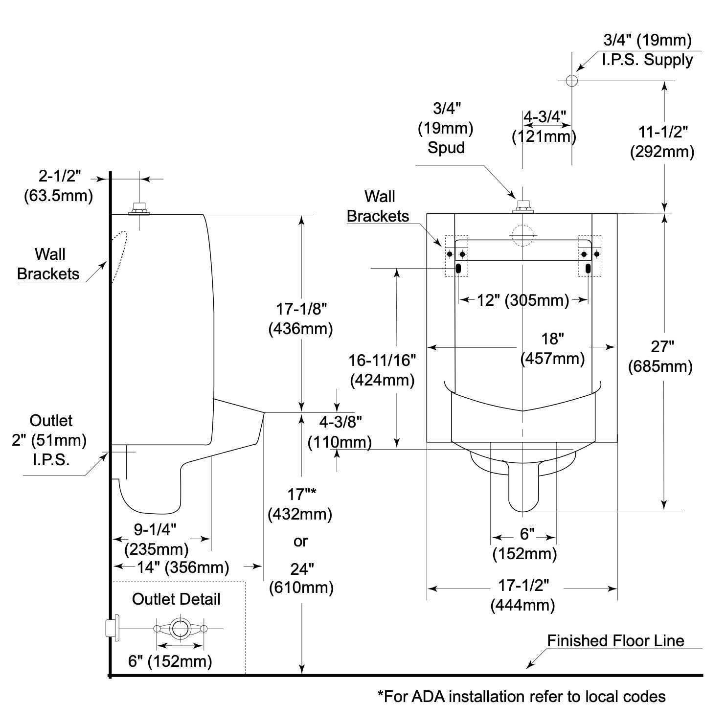 Toto Commercial Washout Urinal UT104E#01 - Zenithce