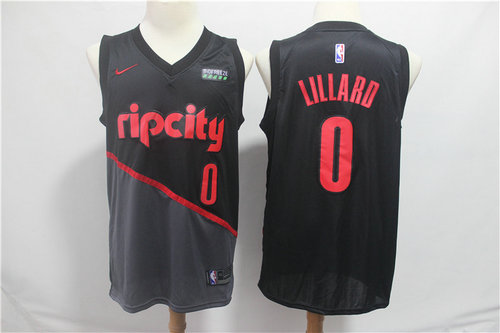 Portland Trail Blazers 0 Damian Lillard Black 2019 Swingman City Edition Jersey - Zenithce