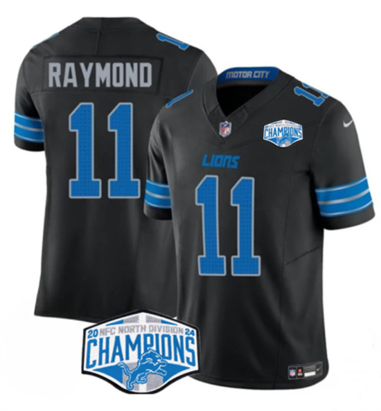 Detroit Lions #11 Kalif Raymond Black 2024 NFC North Champions F.U.S.E. Vapor Limited Stitched Jersey - Zenithce