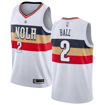 Pelicans #2 Lonzo Ball White Swingman Earned Edition Jersey - Zenithce