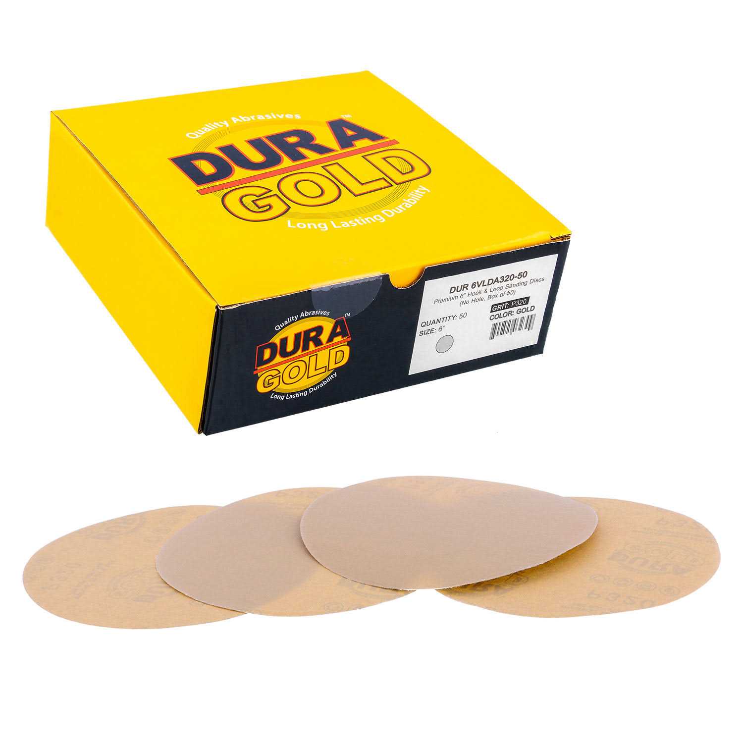 Dura-Gold Premium Grit Gold Hook & Loop Sanding Discs for DA Sanders - Zenithce