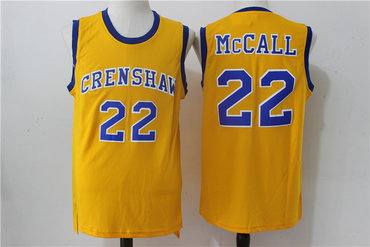 Crenshaw 22 McCall Gold Stitched Movie Jersey - Zenithce