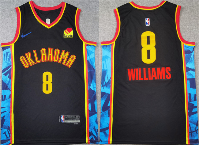 Oklahoma City Thunder #8 Jalen Williams Black 2024-25 City Edition Stitched Jersey - Zenithce