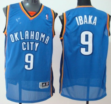 Oklahoma City Thunder #9 Serge Ibaka Blue Swingman Jersey - Zenithce