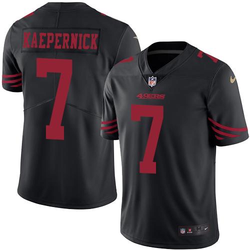 49ers #7 Colin Kaepernick Black Stitched Limited Rush Nike Jersey - Zenithce