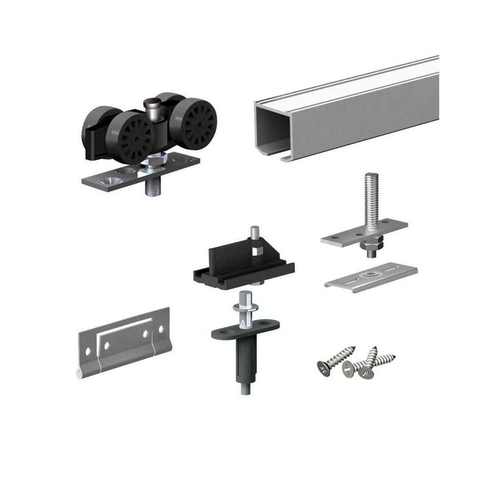 SLID’Up 140 Bifold Door Hardware Kit 47-Inch Track for 2 Folding Panels Up to 55lbs Each - Zenithce