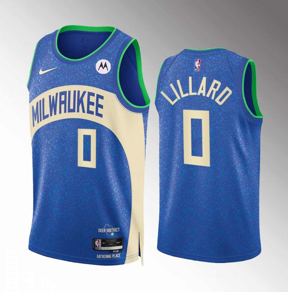 Milwaukee Bucks #0 Damian Lillard Blue 2023-24 City Edition Stitched Jersey - Zenithce