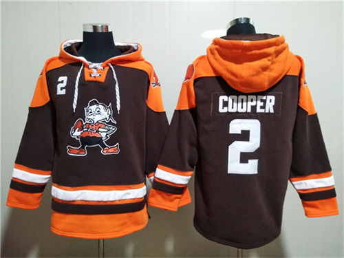 Cleveland Browns #2 Amari Cooper Brown Lace-Up Pullover Hoodie - Zenithce
