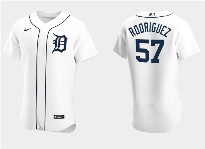 Detroit Tigers #57 Eduardo Rodriguez White Flex Base Stitched Jersey - Zenithce