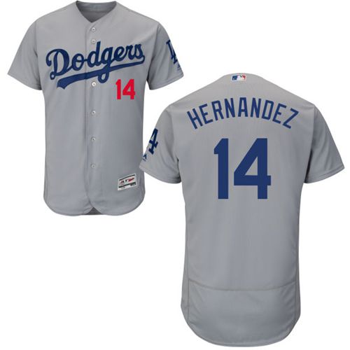 Dodgers #14 Enrique Hernandez Grey Flexbase Authentic Collection Stitched Jersey - Zenithce