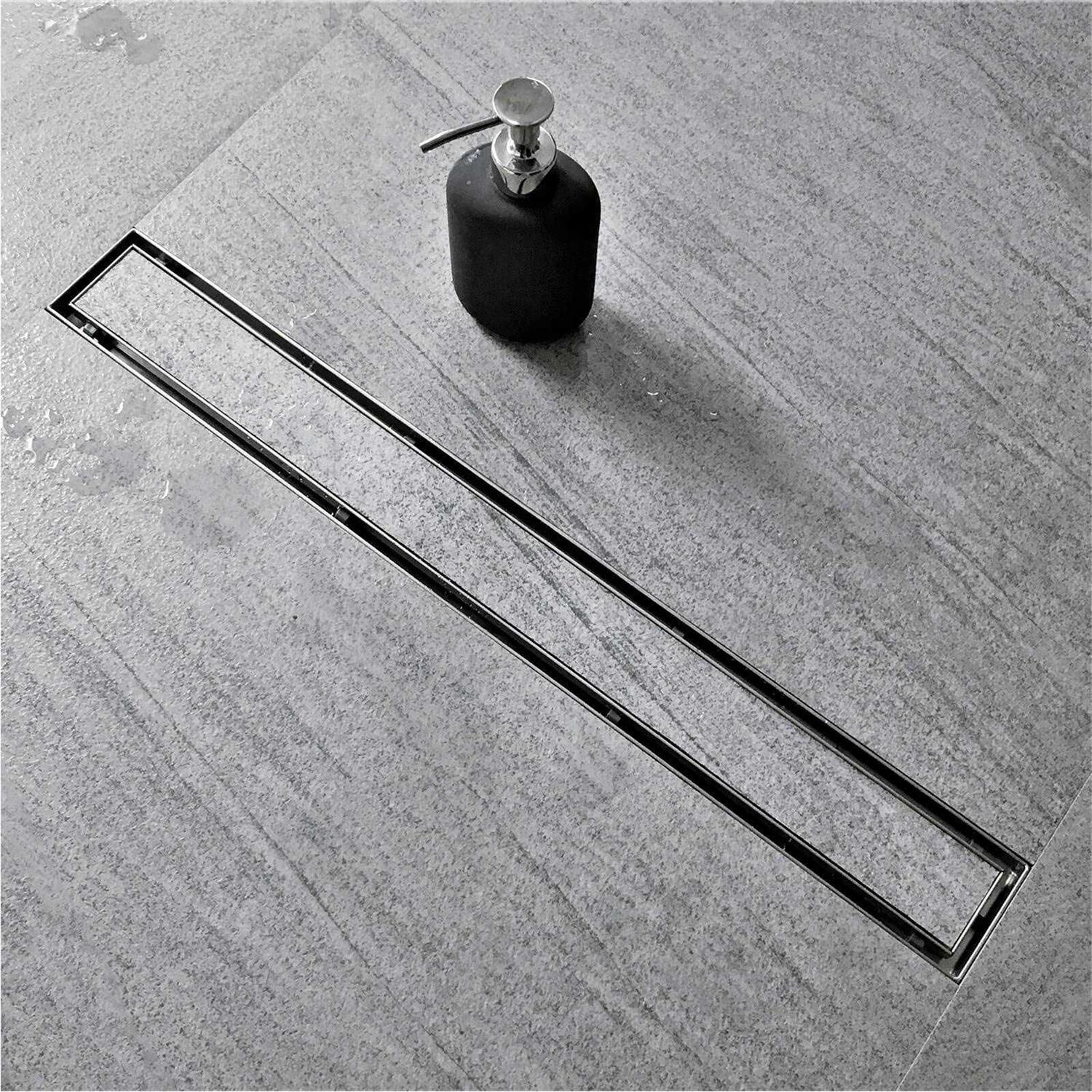 Neodrain Linear Shower Drain with Removable Quadrato Pattern Grate - Zenithce