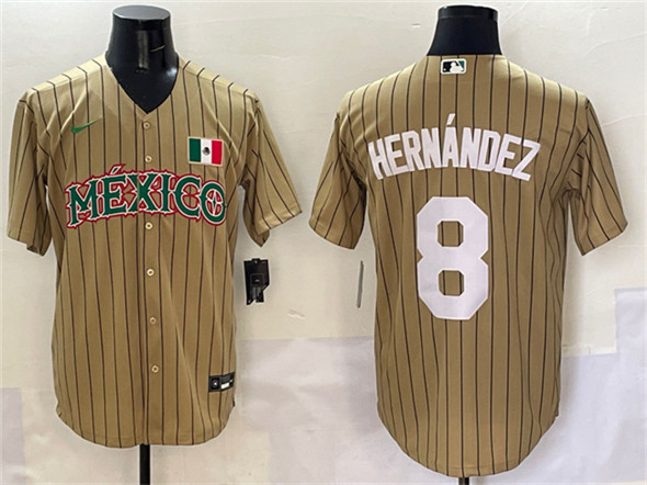 Mexico #8 Enrique Hernandez Tan 2023 World Classic Stitched Jersey - Zenithce