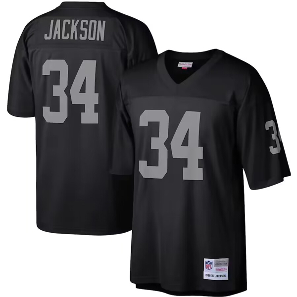 Las Vegas Raiders #34 Bo Jackson Black Mitchell Ness Stitched Jersey - Zenithce