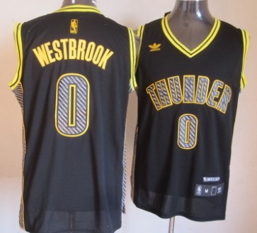 Oklahoma City Thunder #0 Russell Westbrook Black Electricity Fashion Jersey - Zenithce