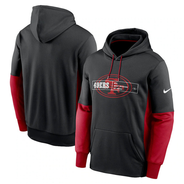 San Francisco 49ers Black Color Block Fleece Performance Pullover Hoodie - Zenithce