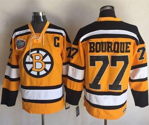 Bruins #77 Ray Bourque Yellow Winter Classic CCM Throwback Stitched Jersey - Zenithce