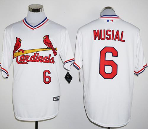 Cardinals #6 Stan Musial White New Cool Base Cooperstown Stitched Jersey - Zenithce
