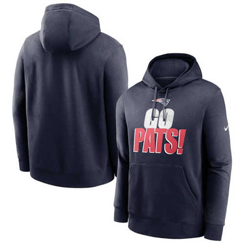 New England Patriots Navy Fan Gear Local Club Pullover Hoodie - Zenithce