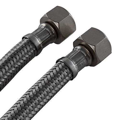 Homevacious Long Bathroom Kitchen Faucet Connector Braided Supply Hose 3/8-Inch Female Compression Stainless Steel - Zenithce
