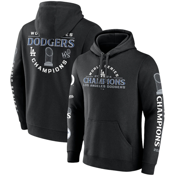 Los Angeles Dodgers Black 2024 World Series Champions Logos Pullover Hoodie - Zenithce