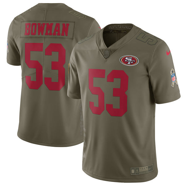 San Francisco 49ers #53 NaVorro Bowman Olive Salute To Service Limited Stitched Nike Jersey - Zenithce
