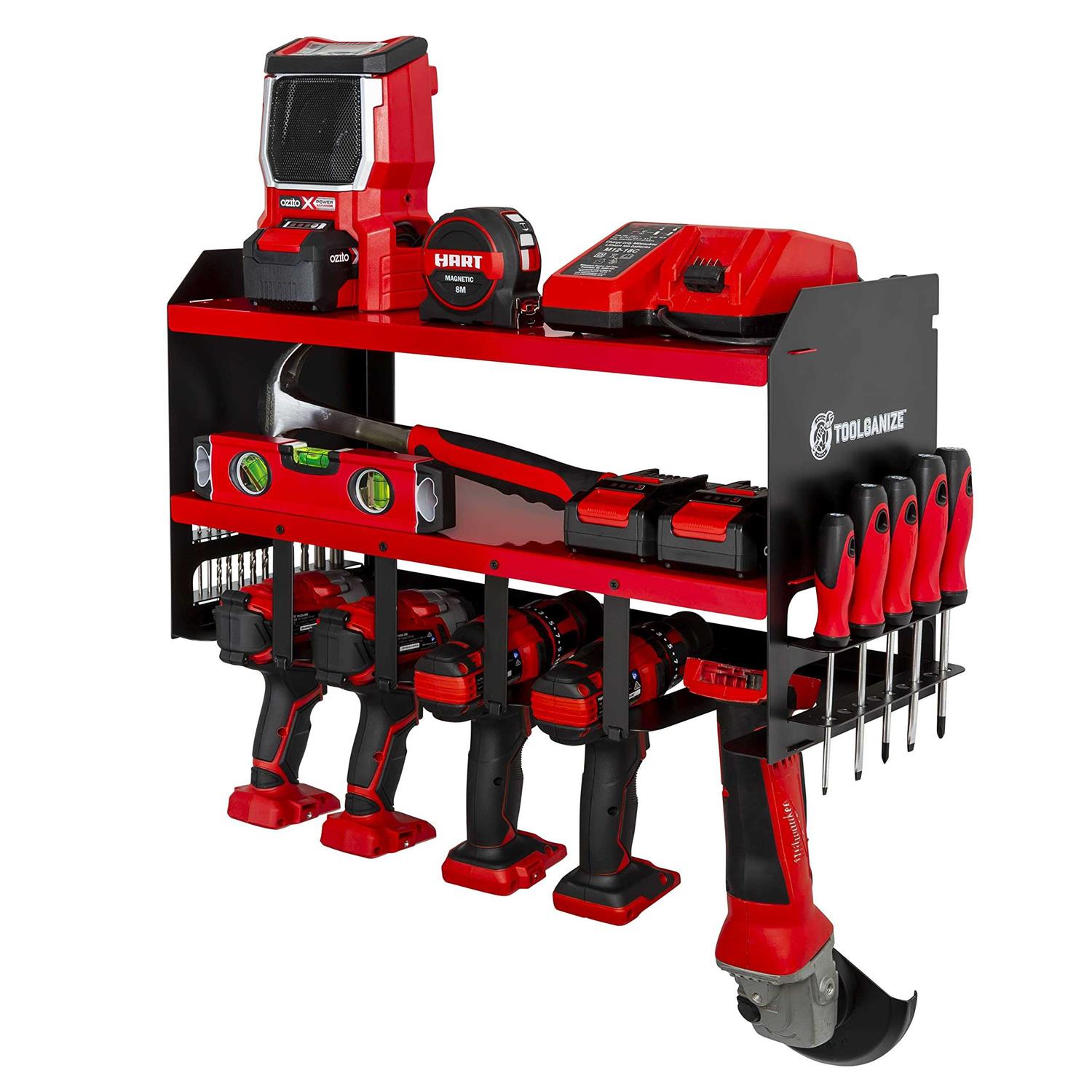 Toolganize Power Tool Organizer & Storage Wall Mount Heavy Duty Metal Drill Holder & Cordless Tool Organizers Chest Rack - Zenithce