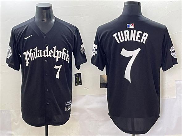 Philadelphia Phillies #7 Trea Turner Black Gothic Vapor Limited Stitched Jersey - Zenithce