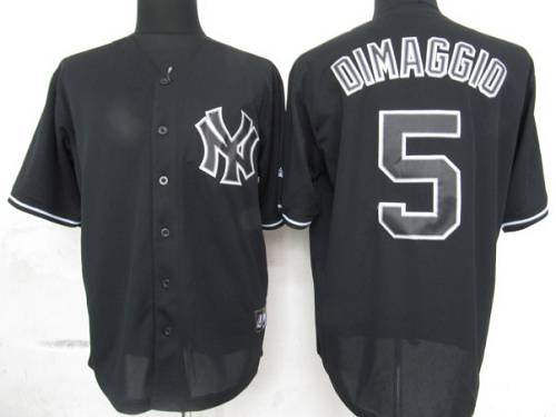 Yankees #5 Joe DiMaggio Black Fashion Stitched Jersey - Zenithce