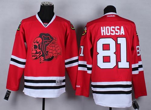 Blackhawks #81 Marian Hossa Red(Red Skull) Stitched Jersey - Zenithce