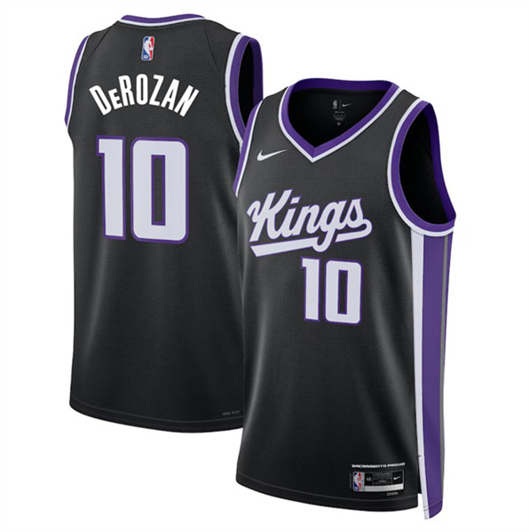 Sacramento Kings #10 DeMar DeRozan Black Icon Edition Swingman Stitched Jersey - Zenithce