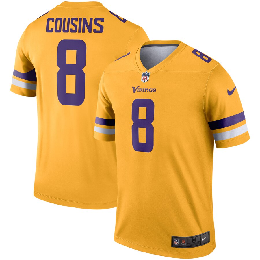 Minnesota Vikings #8 8 Kirk Cousins Gold Inverted Legend Jersey - Zenithce