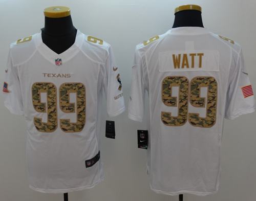 Texans #99 J.J. Watt White Stitched Limited Salute To Service Nike Jersey - Zenithce