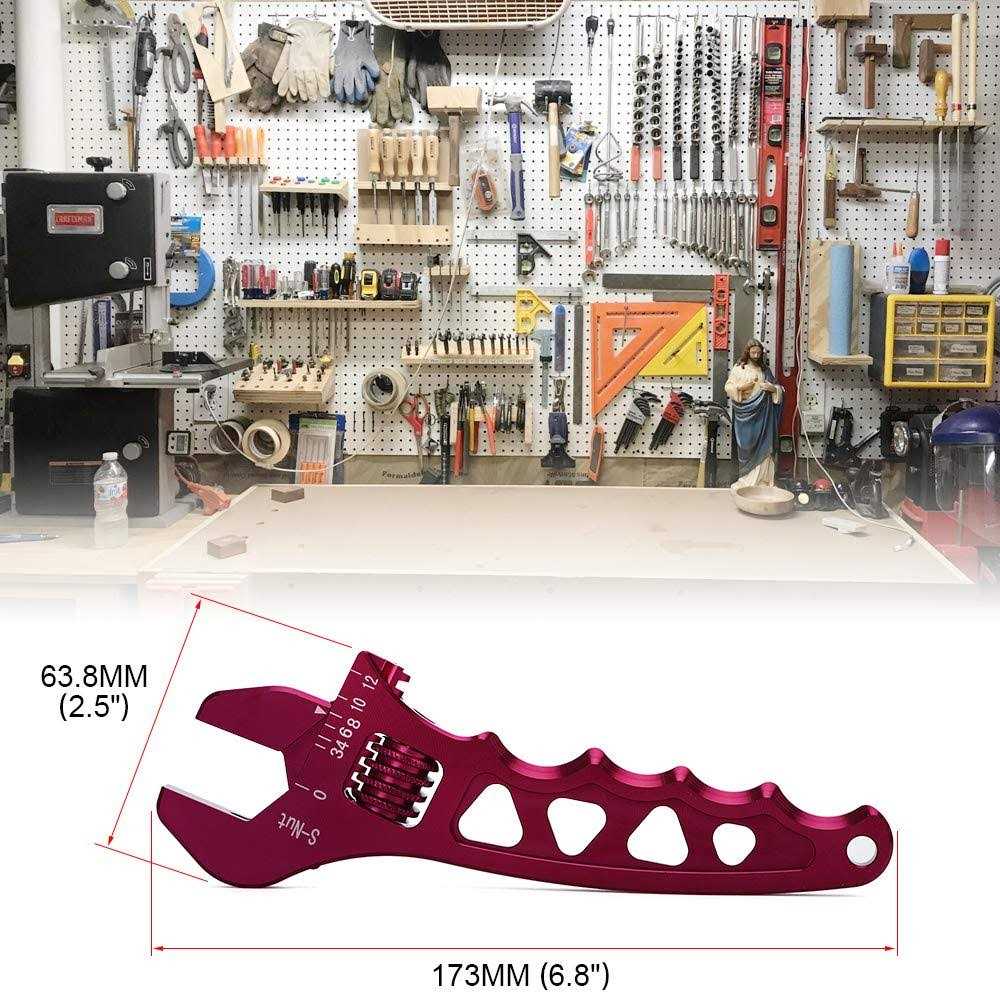 PTNHZ Adjustable Lightweight Aluminum AN3-AN12 Wrench hose Fitting tool spanner - Zenithce