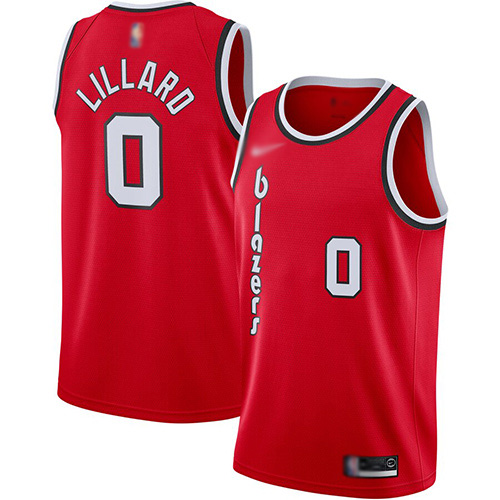 Blazers #0 Damian Lillard Red Swingman Hardwood Classics Jersey - Zenithce