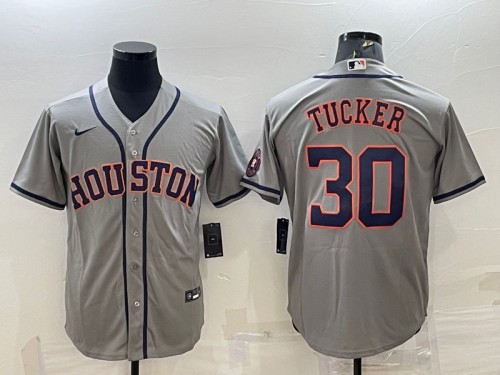 Houston Astros #30 Kyle Tucker Gray With Patch Cool Base Stitched Jersey - Zenithce