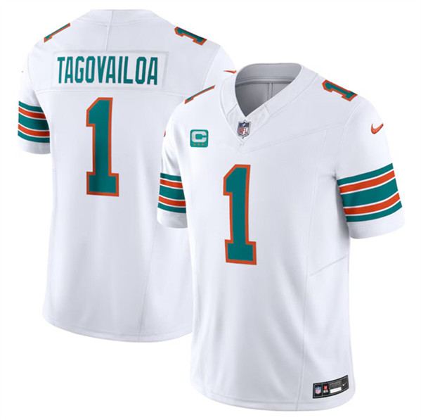 Miami Dolphins #1 Tua Tagovailoa White 2024 F.U.S.E Alternate With 3-Star C Patch Vapor Limited Stitched Jersey - Zenithce