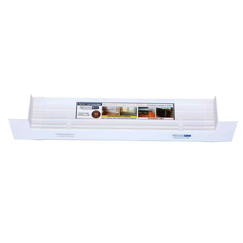 Suresill 1-3/8 in. x White Pvc Sloped Head Flashing for Door and Window Installation and Flashing - Zenithce
