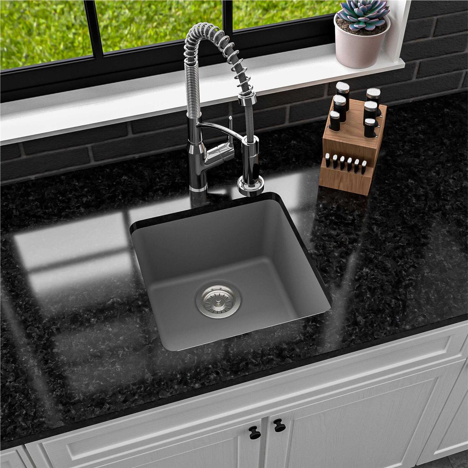 Karran Undermount Quartz Bar Single Bowl Sink QU-690 - Zenithce