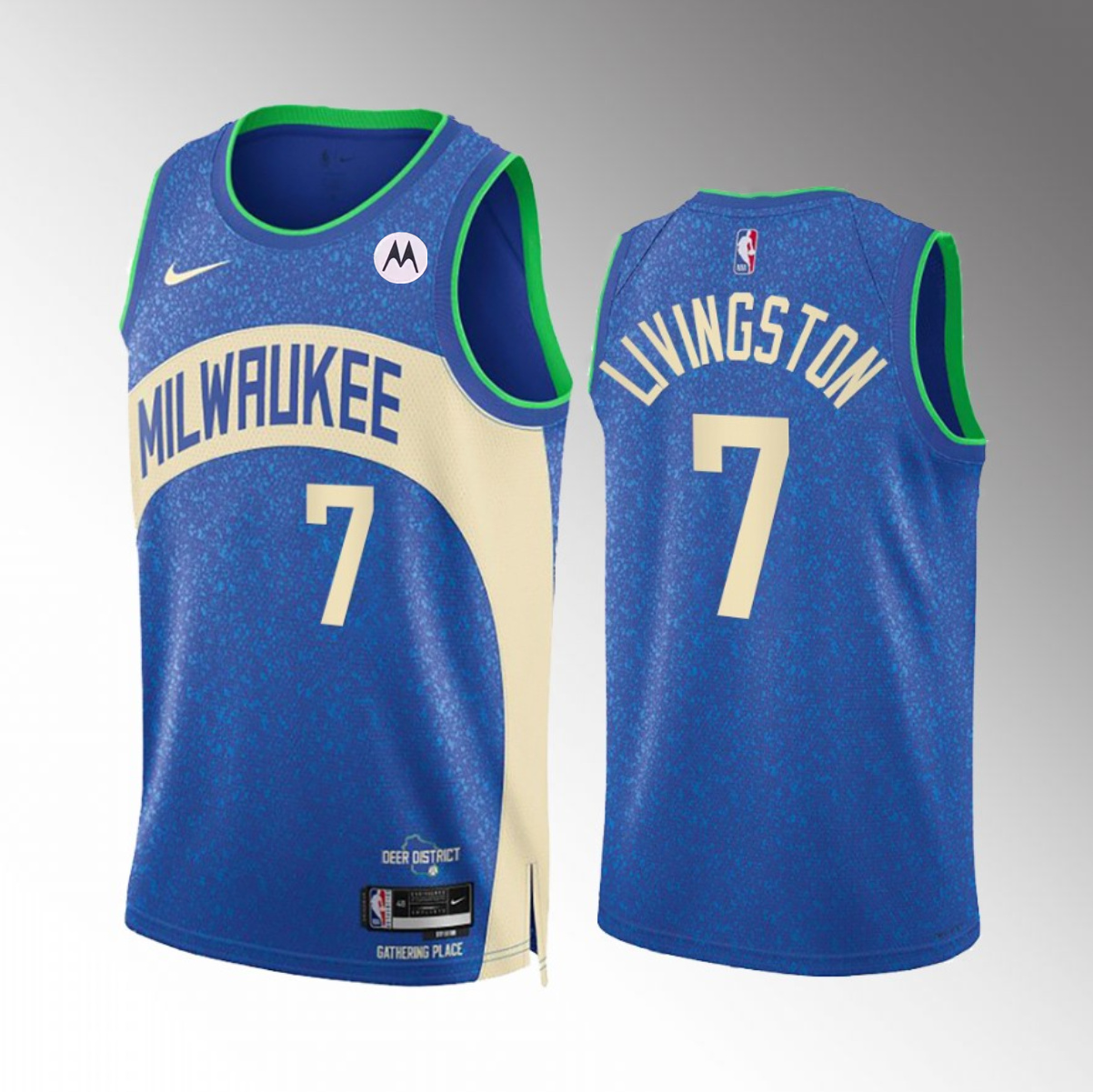 Milwaukee Bucks #7 Chris Livingston Blue 2023-24 City Edition Stitched Jersey - Zenithce