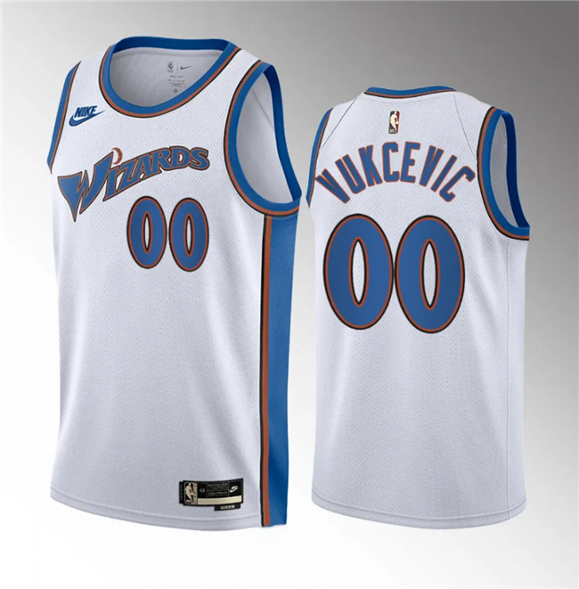 Washington Wizards #00 Tristan Vukcevic White 2023 Draft Classic Edition Stitched Jersey - Zenithce