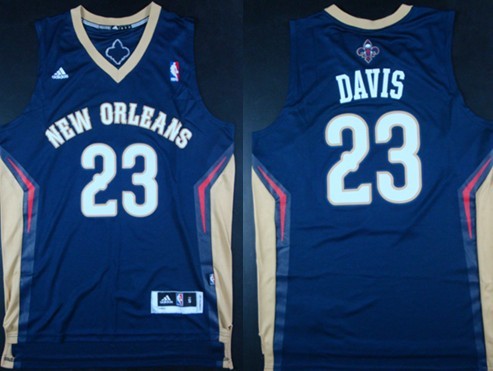 New Orleans Pelicans #23 Anthony Davis Revolution 30 Swingman Navy Blue Jersey - Zenithce