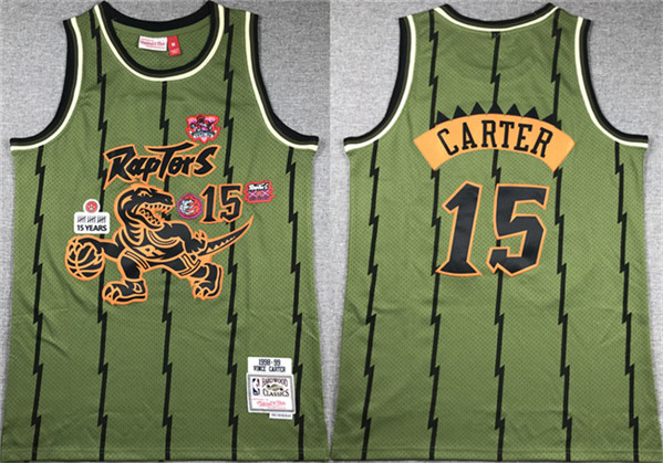 Toronto Raptors #15 Vince Carter Green 1998-99 Throwback Stitched Jersey - Zenithce