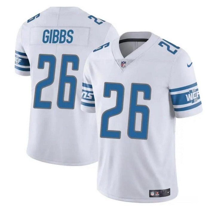 Detroit Lions #26 Jahmyr Gibbs White Vapor Untouchable Limited Stitched Jersey - Zenithce