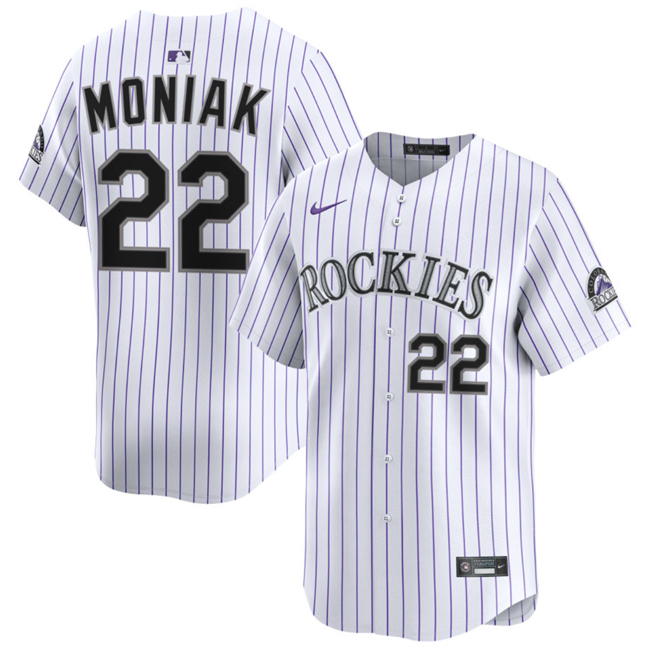 Colorado Rockies #22 Mickey Moniak White Home Limited Stitched Jersey - Zenithce